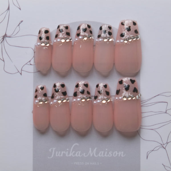 Pink Leopard Almond Press-On Nails (#48)