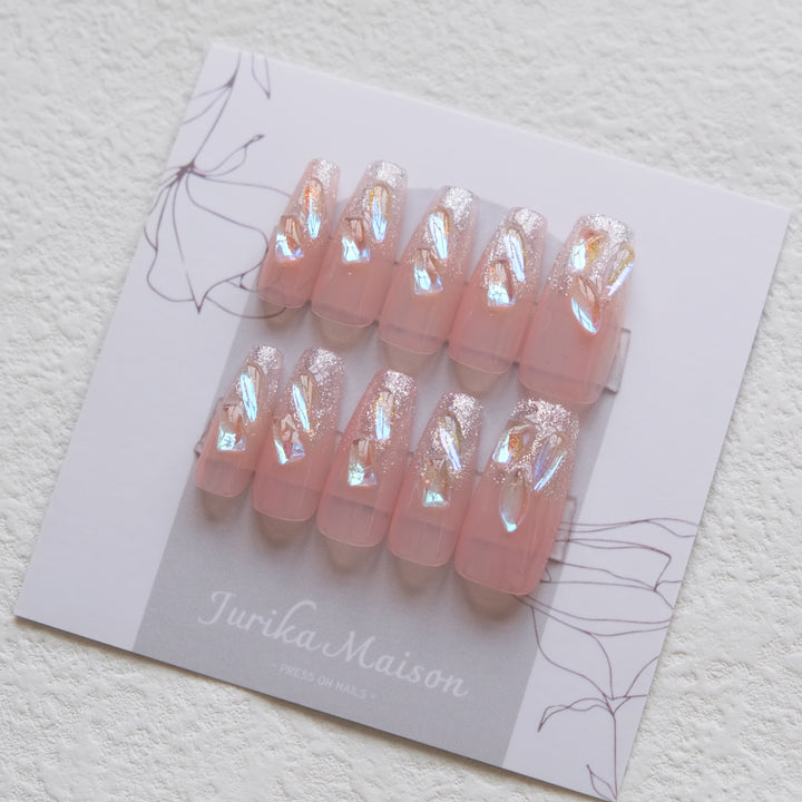 Jurika Maison long ombre press on nails with diamond decor