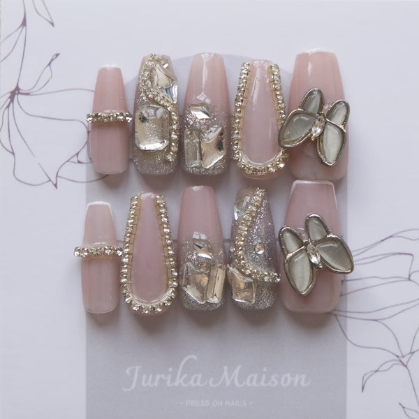 Jurika Maison violet luxury handmade press on nails