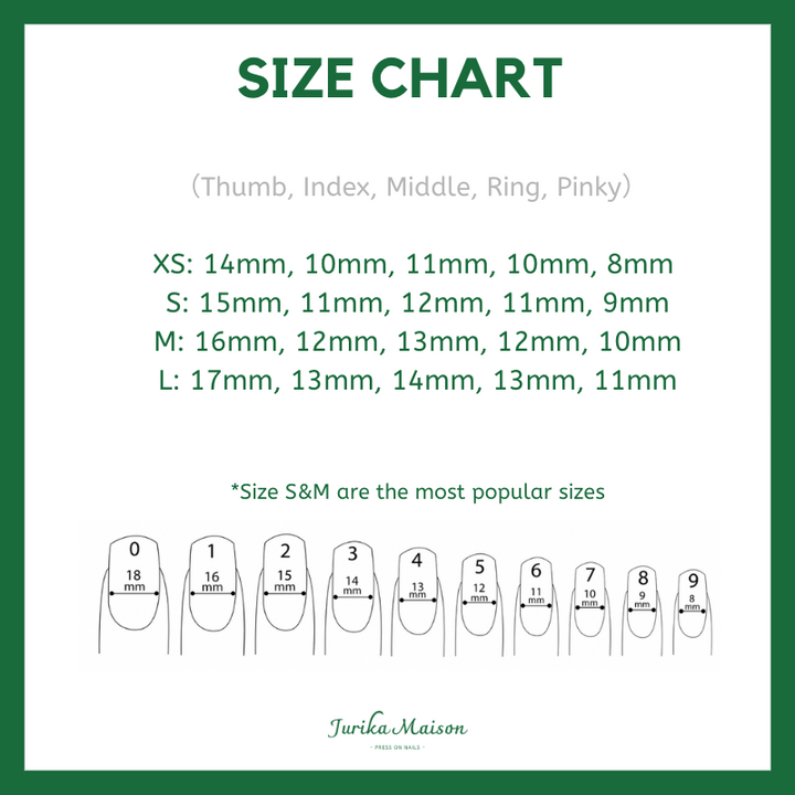 Jurika Maison how to choose the size of press on nails