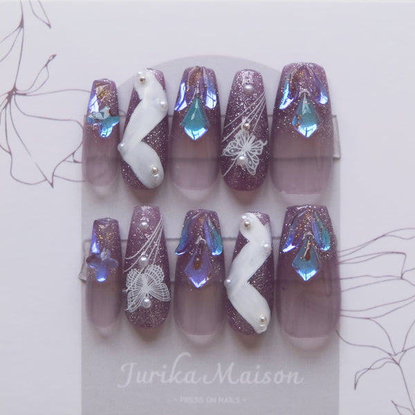 Jurika Maison purple ombre press on nails