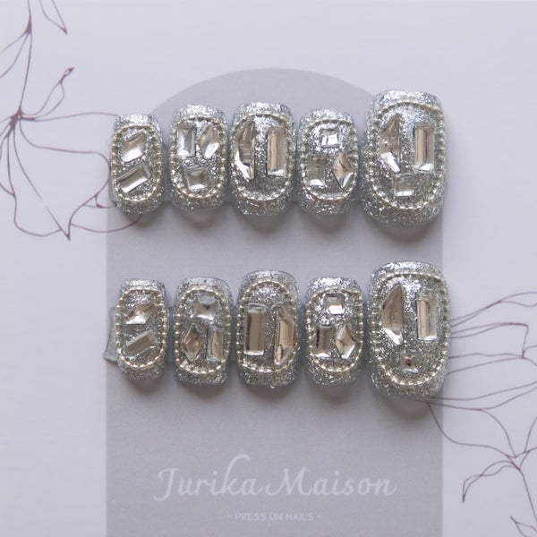 Party Chrome Silver Press-On Nails (#39)