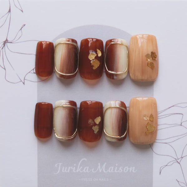 Jurika Maison wine red ombre press on nails